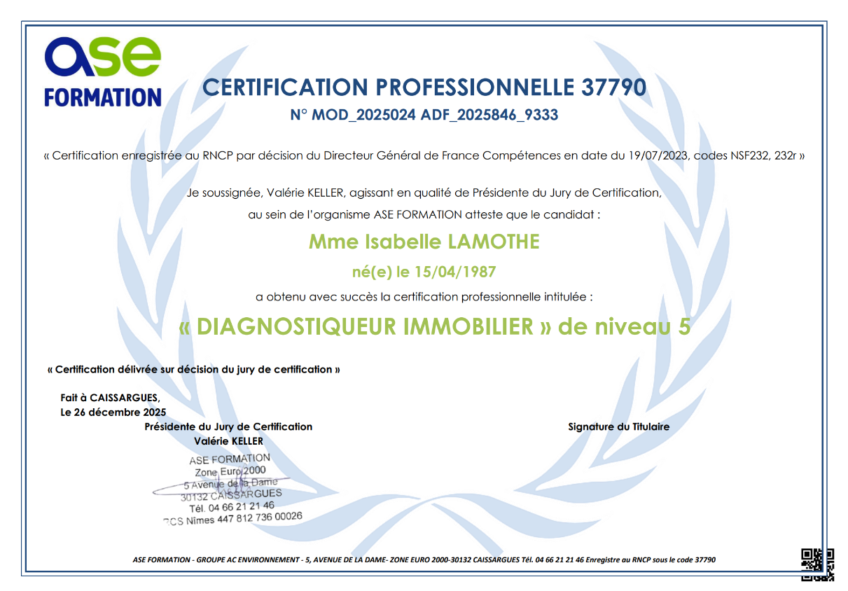 Diplôme Atria Expertise